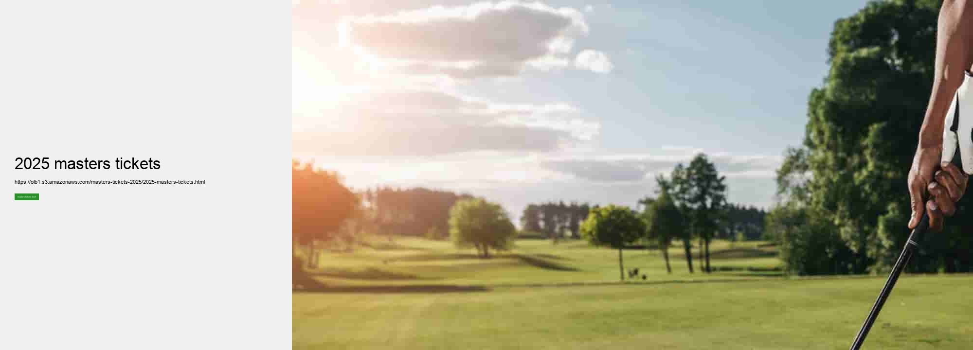 2025 masters tickets